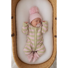 Load image into Gallery viewer, CHUNKY KNIT CLASSIC ROMPER | STRAWBERRY MATCHA STRIPE