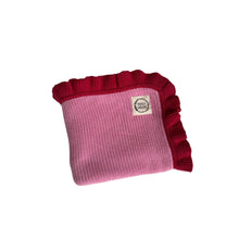 Load image into Gallery viewer, CHUNKY FRILL RASPBERRY BLANKET