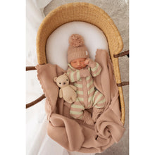 Load image into Gallery viewer, CHUNKY KNIT CLASSIC ROMPER | MATCHA STRIPE
