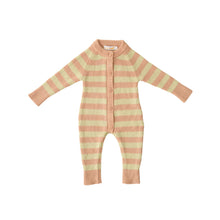 Load image into Gallery viewer, CHUNKY KNIT CLASSIC ROMPER | MATCHA STRIPE
