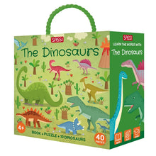 Load image into Gallery viewer, PUZZLE &amp; BOOK SET | THE DINOSAURS

