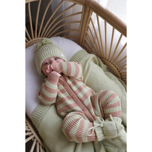 Load image into Gallery viewer, CHUNKY KNIT CLASSIC ROMPER | MATCHA STRIPE
