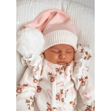 Load image into Gallery viewer, PINK SANTA BEANIE WHITE POM
