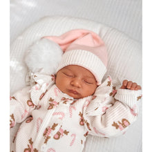 Load image into Gallery viewer, PINK SANTA BEANIE WHITE POM

