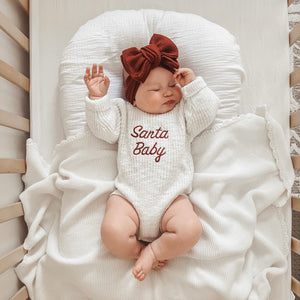 SANTA BABY CHUNKY KNIT ROMPER