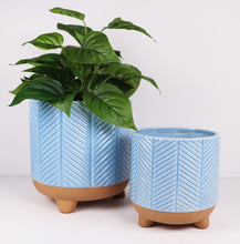 Load image into Gallery viewer, ZARI PLANTER - DUSTY BLUE - LARGE
