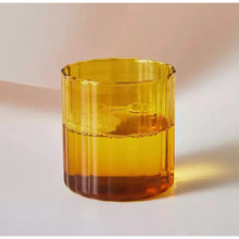 Load image into Gallery viewer, RIBBED GLASS TUMBLER - AMBER
